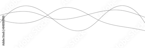 Thin line wavy abstract vector background. Curve wave seamless pattern. Line art striped graphic template. Futuristic technology concept. Vector illustration