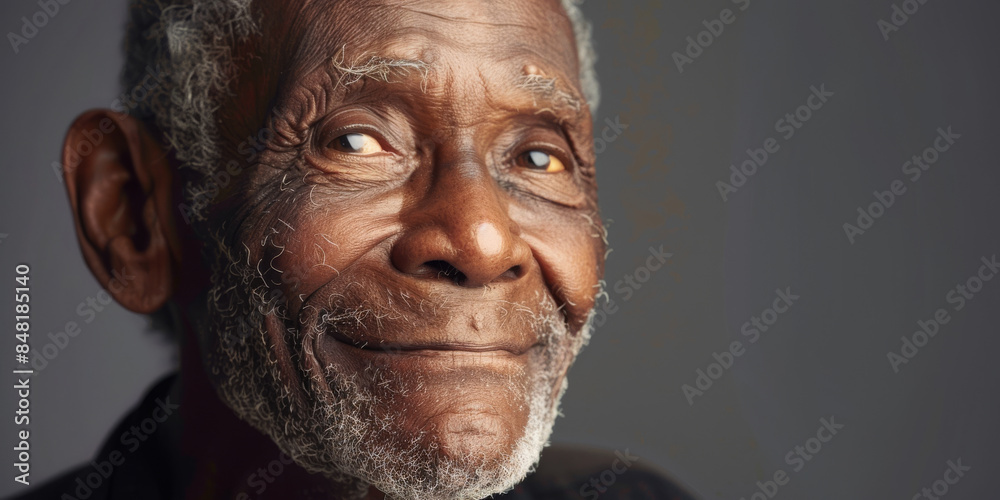 an African American elderly person with a kind expression on a studio background an African American elderly person with a kind expression on a studio background