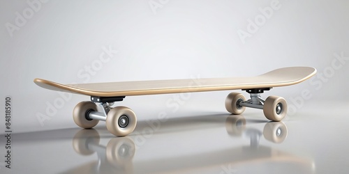 Minimalist skateboard designed with sleek lines and basic color palette, skateboard, minimalist, design, sleek, simple, modern