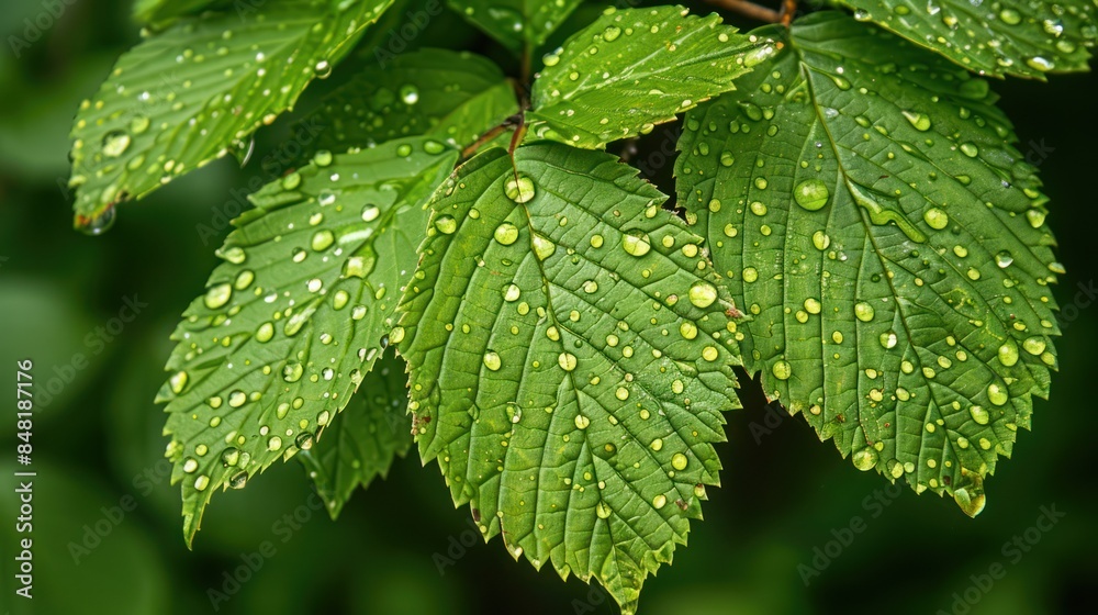 Capture the allure of springtime with a image showcasing fresh green leaves adorned with delicate golden droplets, symbolizing the arrival of warmer days. Capture the allure of springtime with a image showcasing fresh green leaves adorned with delicate golden droplets, symbolizing the arrival of warmer days.