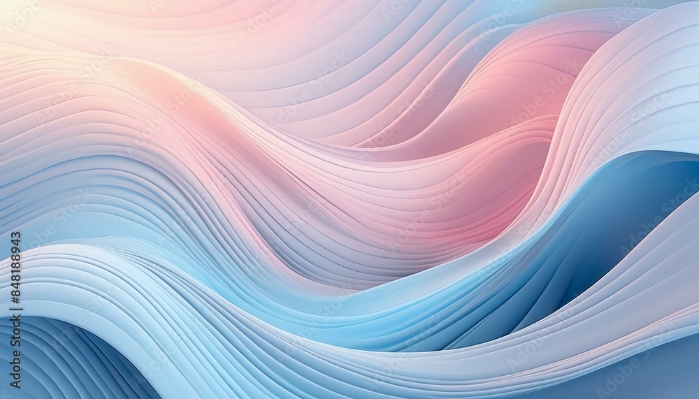 Abstract background with smooth waves in light blue and pastel pink tones. Soft elegant banner background. Ai generative Abstract background with smooth waves in light blue and pastel pink tones. Soft elegant banner background. Ai generative