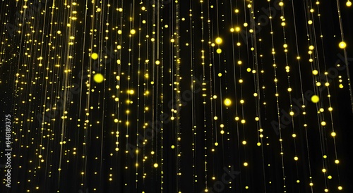 Yellow glowing dots on a black background