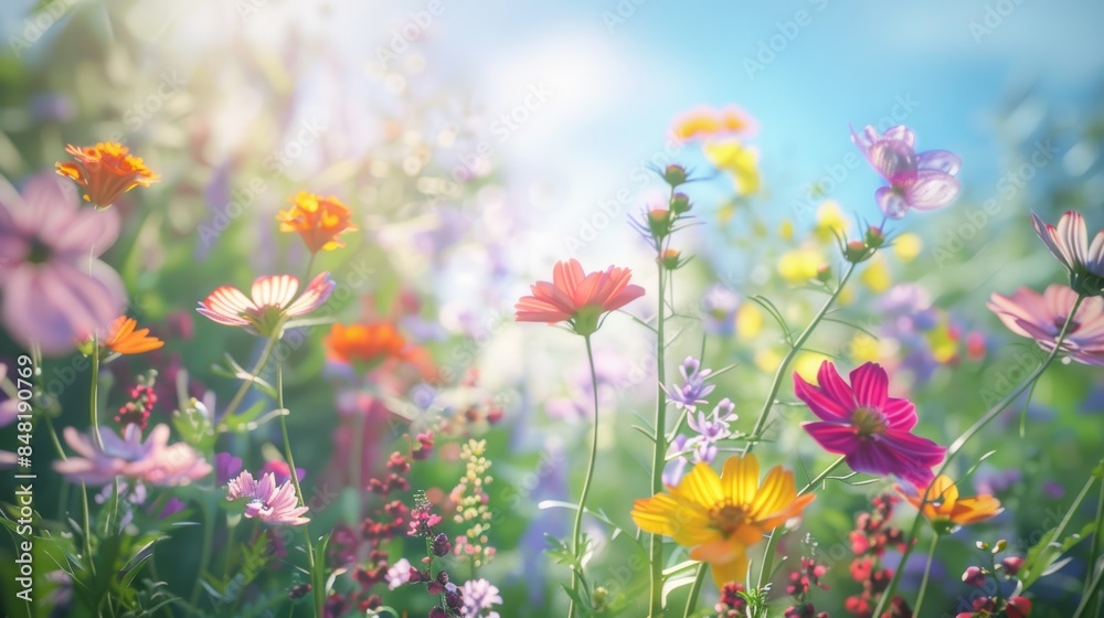 Fototapeta premium The lively summer flowers are in full bloom
