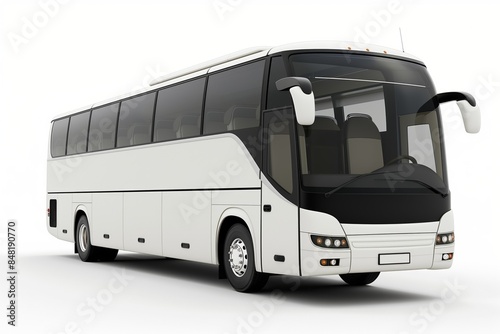 Luxury coach bus on a white backdrop
