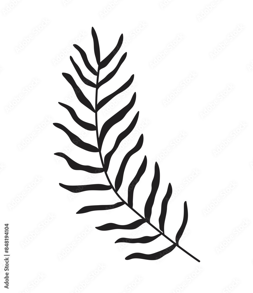 Palm branch icon isolated on white. Vector illustration of a tropical plant. Palm branch icon isolated on white. Vector illustration of a tropical plant.