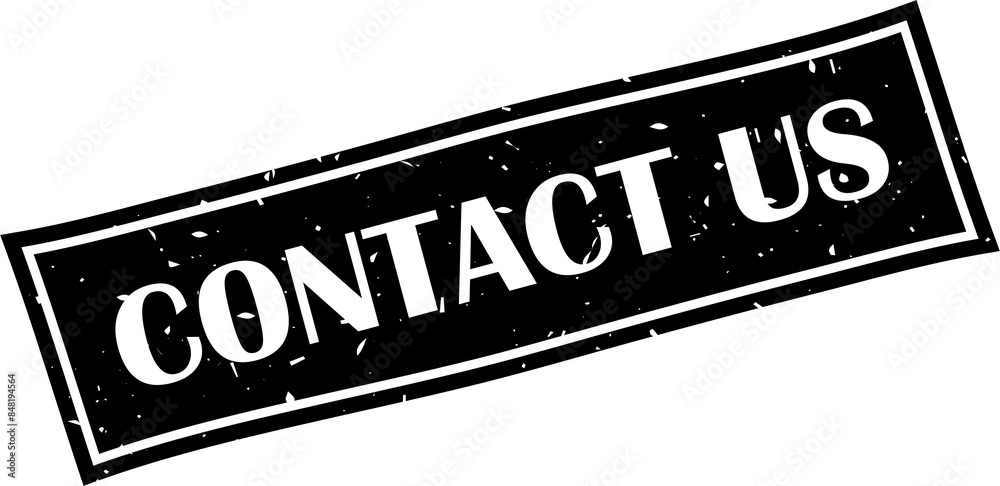 Fototapeta premium Contact us black square grunge stamp