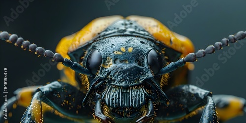 Explore beetle exoskeletons intricate details showcasing resilience and adaptability in life. Concept Beetle Exoskeleton, Resilience, Adaptability, Intricate Details, Nature Photographs photo