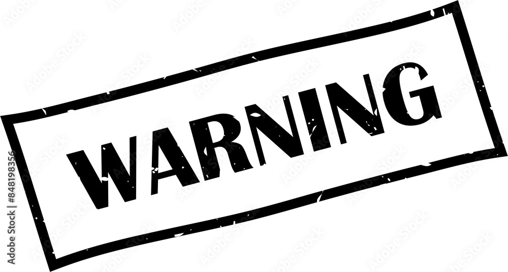 Warning square grunge stamp, vector illustration Warning square grunge stamp, vector illustration