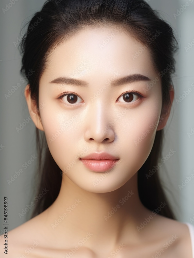 A woman with long hair and a white top, suitable for use in fashion or beauty advertising A woman with long hair and a white top, suitable for use in fashion or beauty advertising