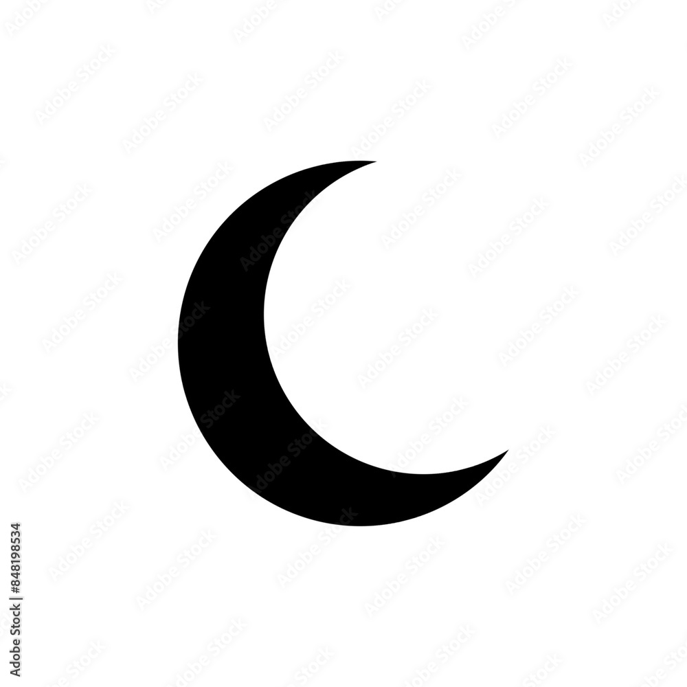 Crescent moon icon with simple and modern design Crescent moon icon with simple and modern design
