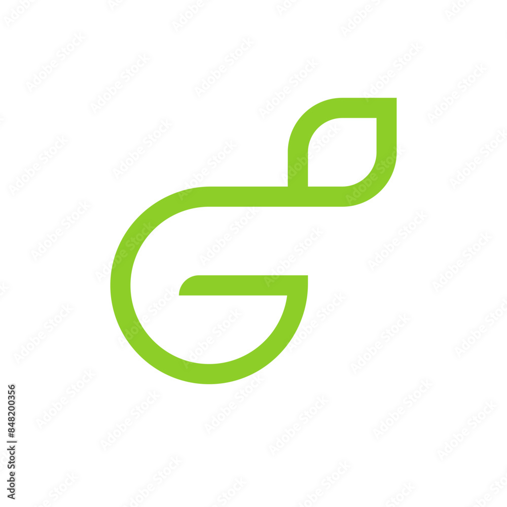 Letter G leaf minimal line logo design Letter G leaf minimal line logo design