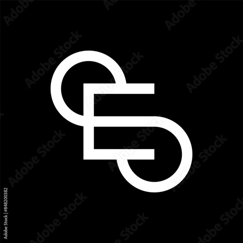 Letter ES or SE creative line monogram logo design