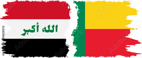 Benin and Iraq grunge flags connection vector Free Download Benin and Iraq grunge flags connection vector - GFXLoad
