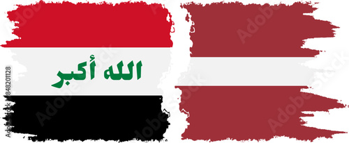 Free Download Latvia and Iraq grunge flags connection vector - GFXLoad