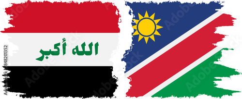 Namibia and Iraq grunge flags connection vector Free Download Namibia and Iraq grunge flags connection vector - GFXLoad