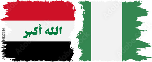 Free Download Nigeria and Iraq grunge flags connection vector - GFXLoad
