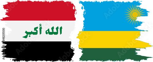 Rwandan and Iraq grunge flags connection vector Free Download Rwandan and Iraq grunge flags connection vector - GFXLoad