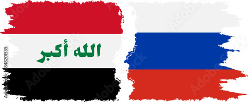 Free Download Russia and Iraq grunge flags connection vector - GFXLoad