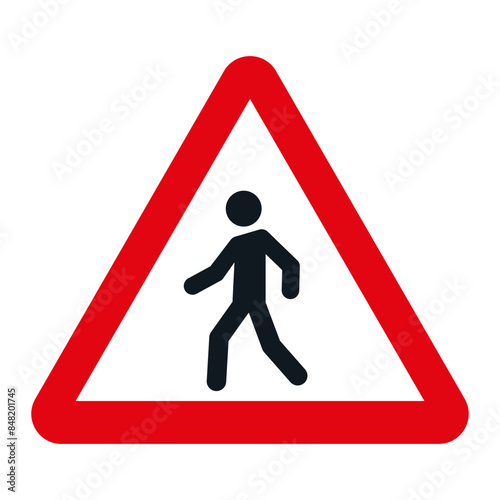 DANGER TRAFFIC SIGNS OF SPAIN, P-20 - Pedestrians Crossing - SVG
