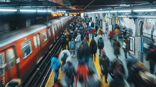 Wallpaper Mural Crowded subway station with diverse commuters Torontodigital.ca