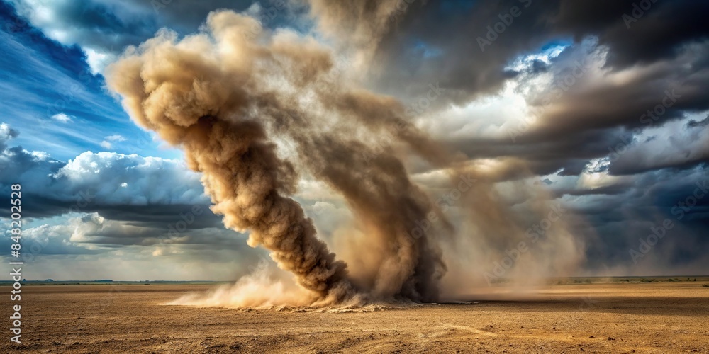 Dust devil spinning in isolated area with background, dust devil ...