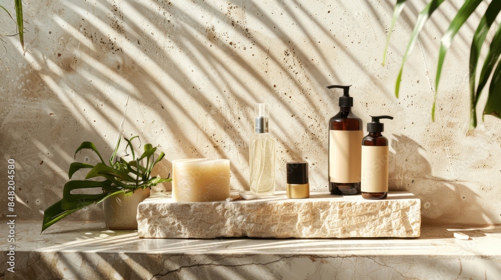 A set of eco-friendly skincare products on an earth-toned background with light textures, promoting natural wellness. --ar 16:9 --style raw Job ID: 6fbd7fbc-413c-4fd4-824d-f8b92e1a6f95 A set of eco-friendly skincare products on an earth-toned background with light textures, promoting natural wellness. --ar 16:9 --style raw Job ID: 6fbd7fbc-413c-4fd4-824d-f8b92e1a6f95