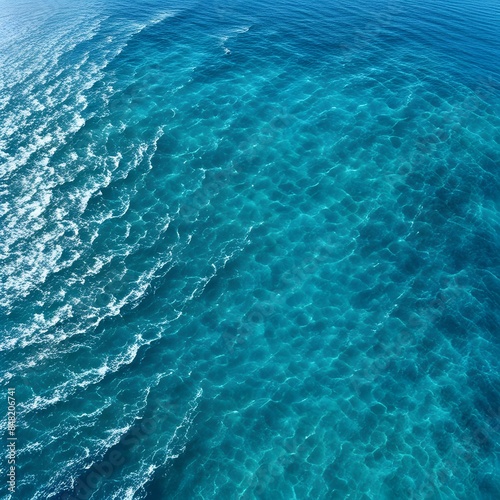 Blue Ocean Water Texture from Above photo