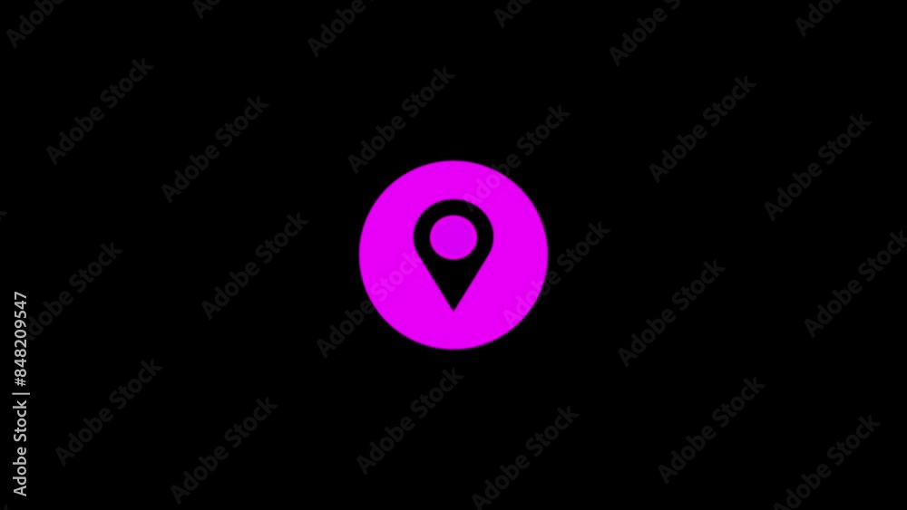 flat location icon on black background animation flat location icon on black background animation