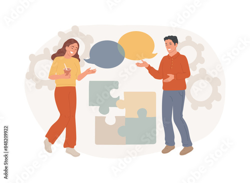Obraz na płótnie Social Interaction Skills isolated concept vector illustration. w salonie