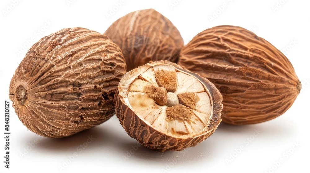Nutmeg Shell on a White Background Nutmeg Shell on a White Background