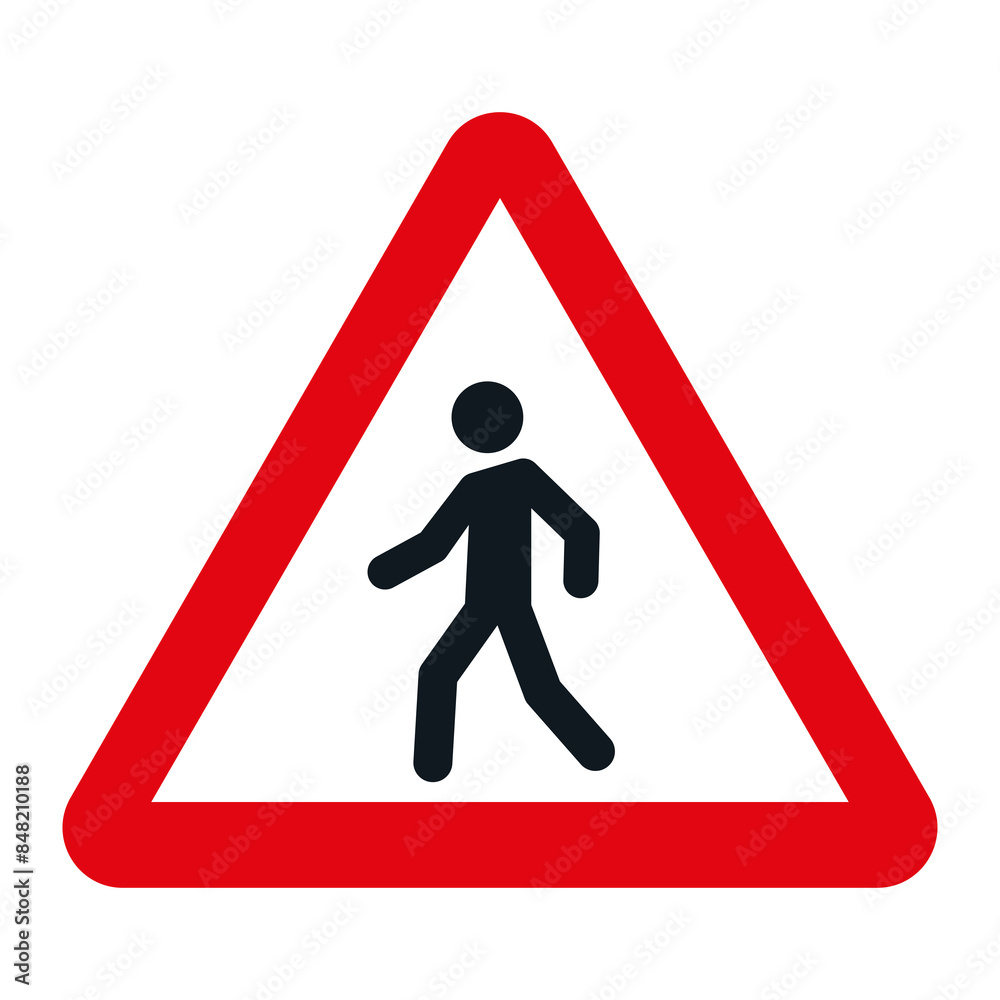 DANGER TRAFFIC SIGNS OF SPAIN, P-20 - Pedestrians Crossing - PNG DANGER TRAFFIC SIGNS OF SPAIN, P-20 - Pedestrians Crossing - PNG