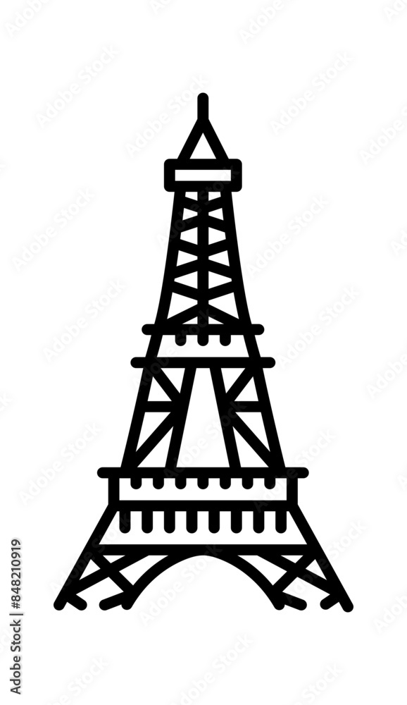 Fototapeta premium Eiffel Tower, Paris landmark icon. Suitable use for travel, holiday, app, website, infographic and more.