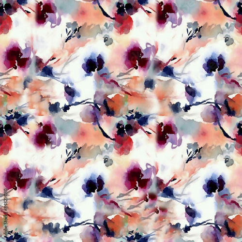 Seamless Print Shibori pattern and tie-dye allover textile Shibori allovers pattern design