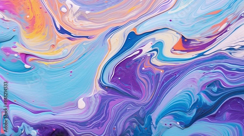 Abstract marble ink liquid paint watercolor pastel background. Fluid textured swirl motion background.