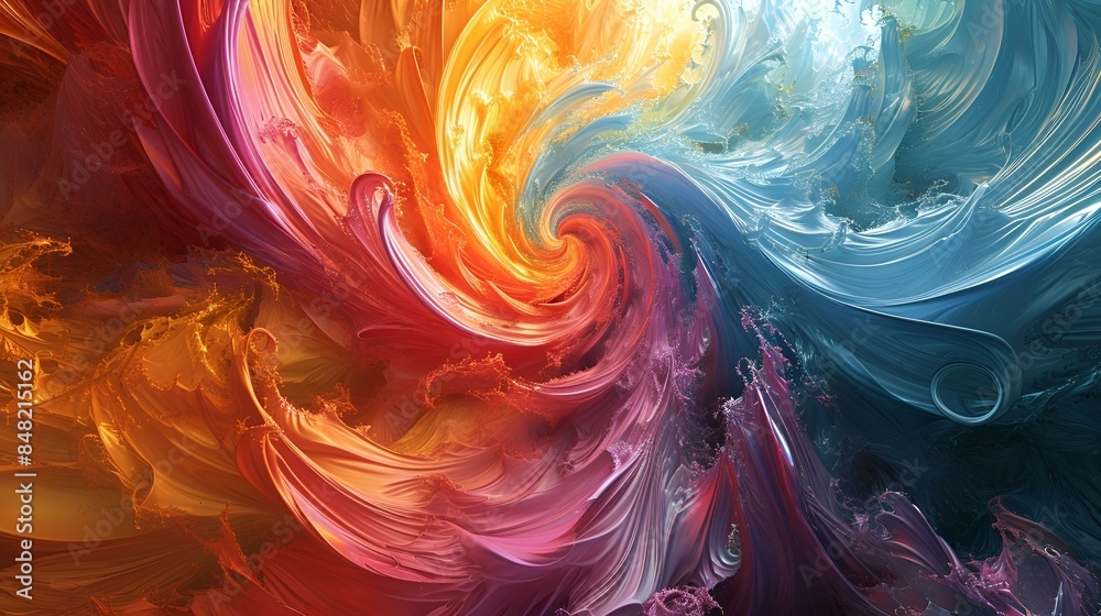 Colorful paint swirls in abstract pattern. Colorful paint swirls in abstract pattern.