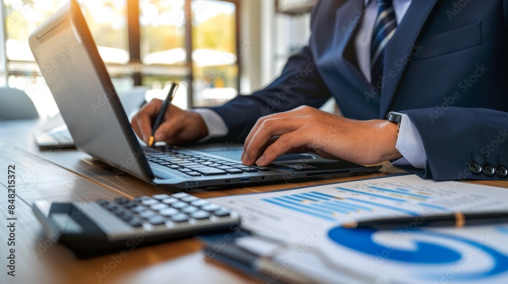 The business professional at desk. The business professional at desk.