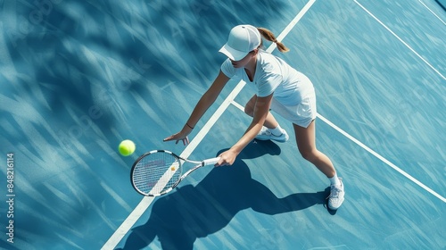 The tennis player in action photo