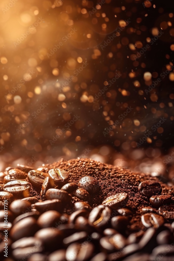 Abstract background of close-up view of coffee beans. Abstract background of close-up view of coffee beans.