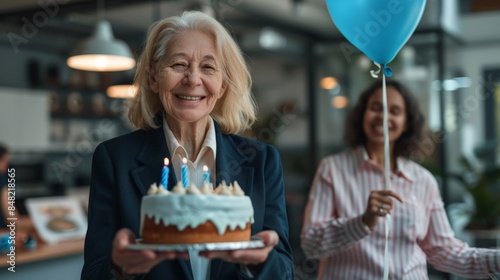 A senior at birthday celebration photo