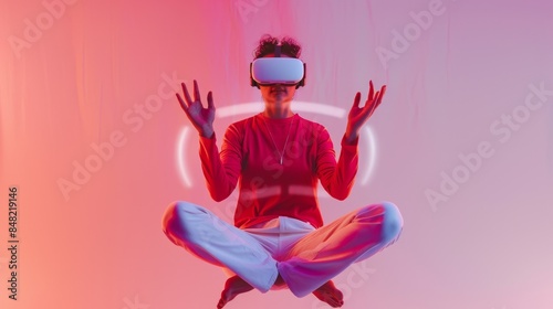 The person in VR headsets photo