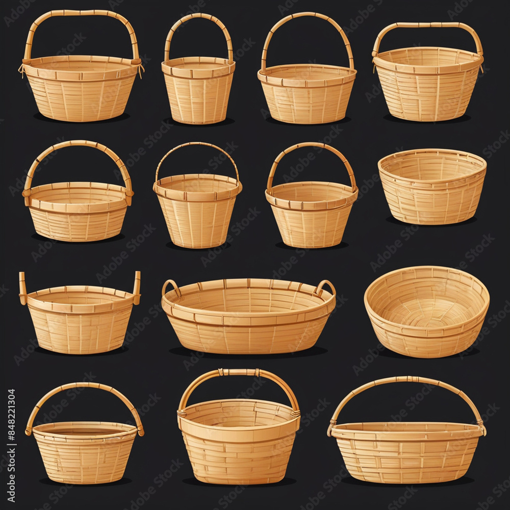 Bamboo basket with shadow Bamboo basket with shadow