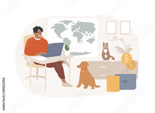 Freelance work isolated concept vector illustration.