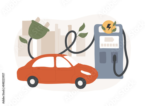 Charging station isolated concept vector illustration.