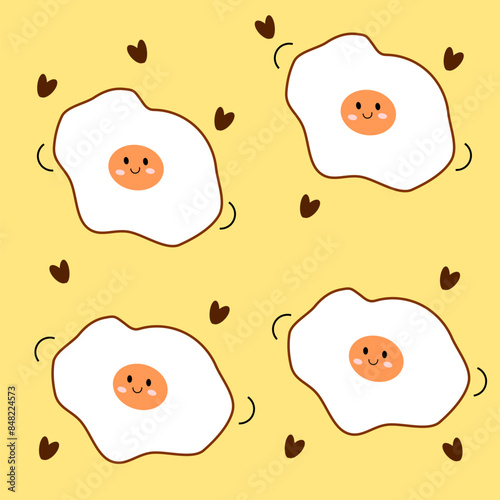 pastel yellow background with a fried egg in the background