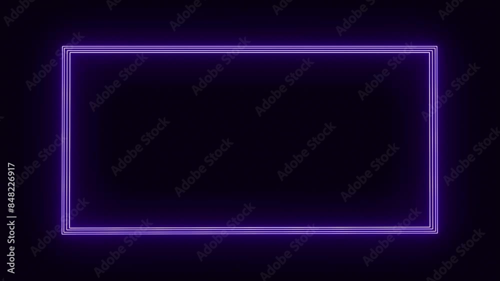 loop colored glowing neon rectangular frame. background animation