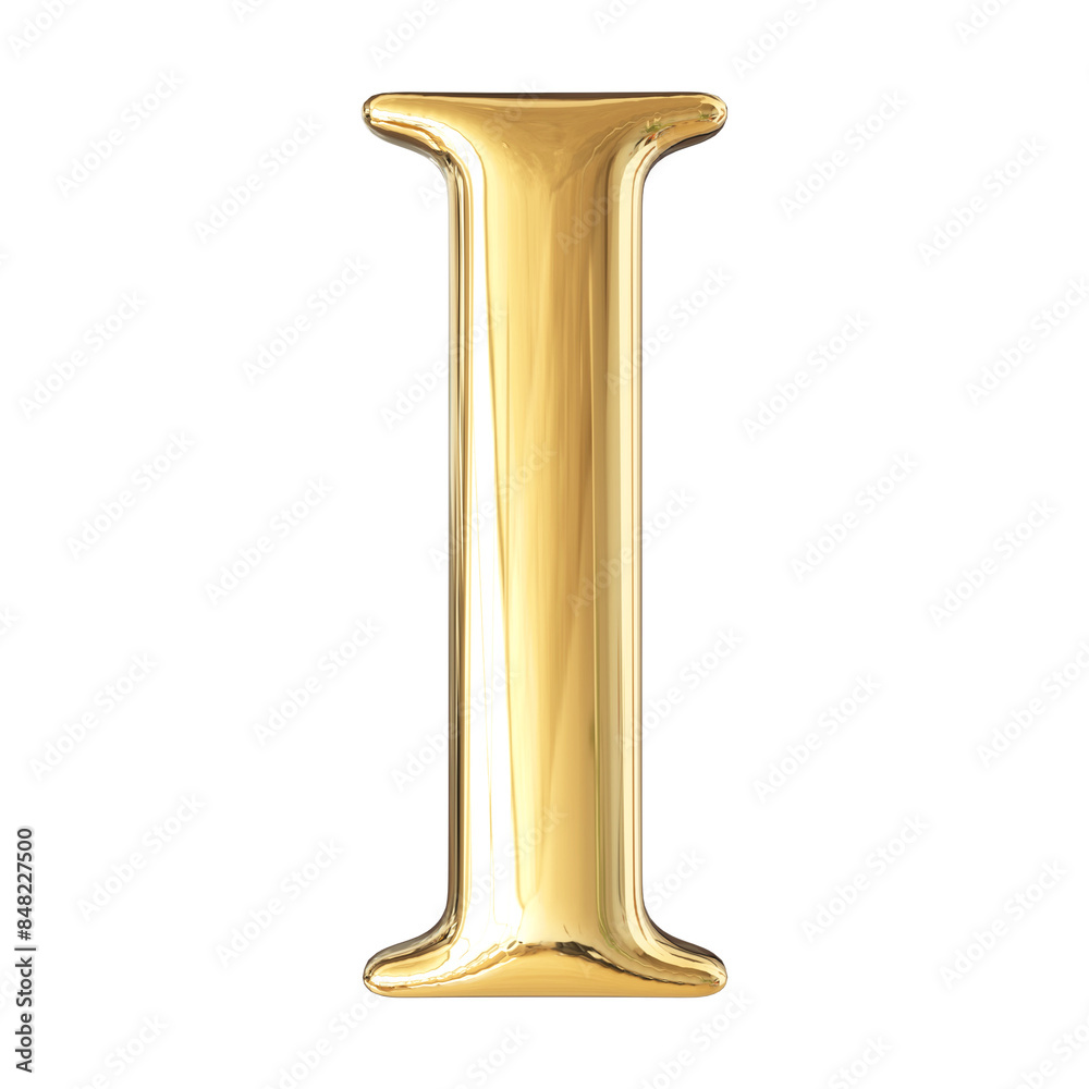 Gold 3D Font Letter I uppercase Gold 3D Font Letter I uppercase