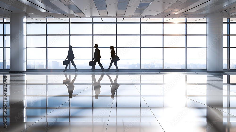 tres personas caminando en la oficina con un gran ventanal lleno de luz en un edificio un corporativo empresarial empleados y empresarios tres personas caminando en la oficina con un gran ventanal lleno de luz en un edificio un corporativo empresarial empleados y empresarios