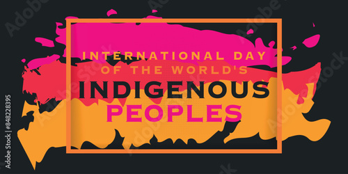 Indigenous Peoples Day. Holiday concept. Template for background, banner, card, poster with text inscription. Vector EPS10 illustration
