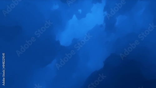 Space Nebula science astronomy background. Fly through large blue nebula. Starry outer space background. Nebula Space