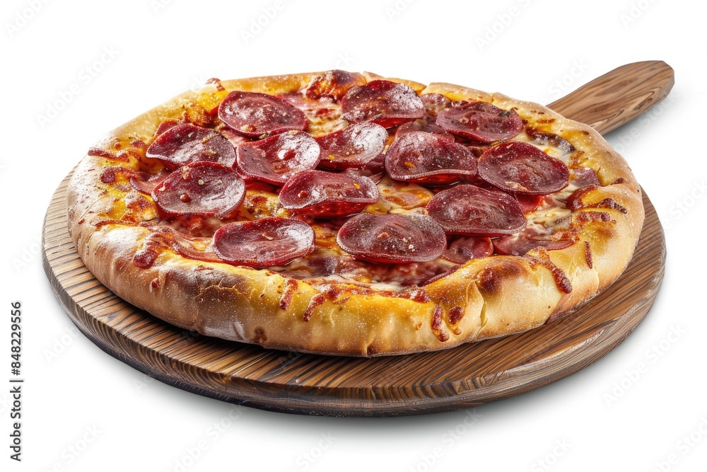 Pizza Pepperoni isolated on white background clipping path full depth of field Pizza Pepperoni isolated on white background clipping path full depth of field